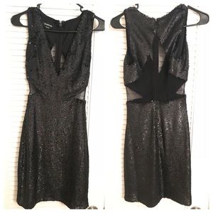 Black sequenced Bebe dress